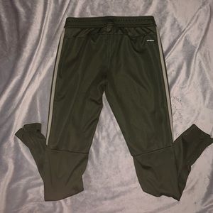 Army Green Adidas Joggers w/ Zippers